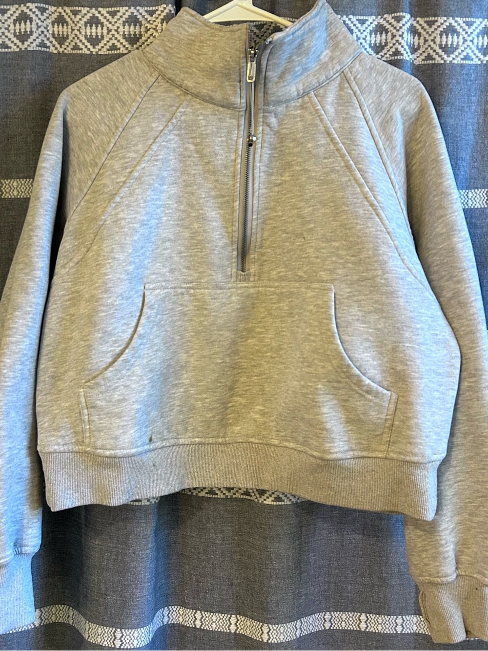 Women’s Heather Light Gray Half-Zip Pullover Hoodie
